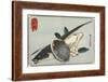 Flathead and Abalone, Early 19th Century-Utagawa Hiroshige-Framed Giclee Print
