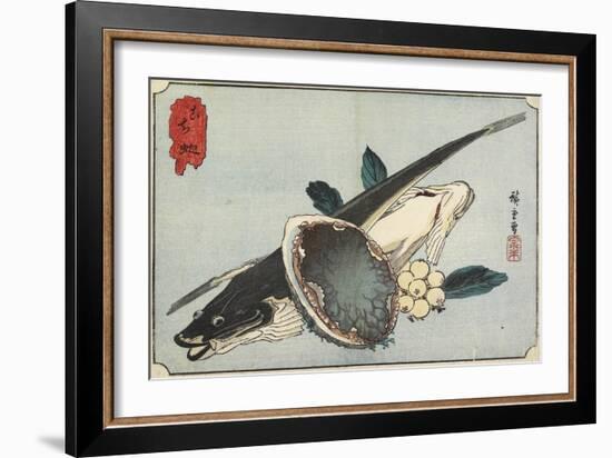 Flathead and Abalone, Early 19th Century-Utagawa Hiroshige-Framed Giclee Print