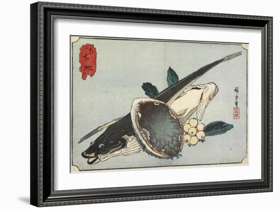 Flathead and Abalone, Early 19th Century-Utagawa Hiroshige-Framed Giclee Print