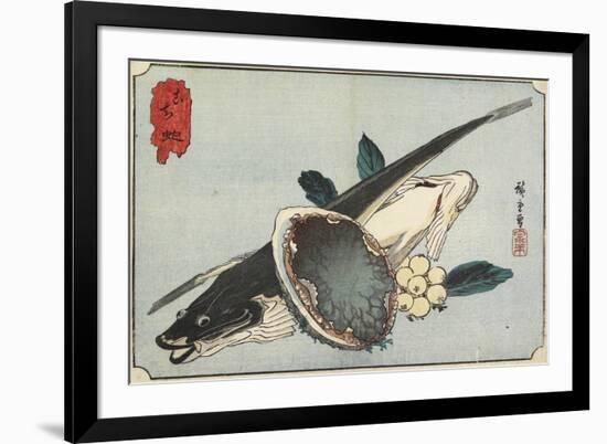 Flathead and Abalone, Early 19th Century-Utagawa Hiroshige-Framed Giclee Print