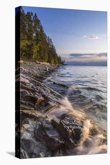 Flathead Lake, Sunrise Light at West Shore State Park Near Lakeside, Montana, USA-Chuck Haney-Stretched Canvas