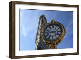 Flatiron and Clock-Robert Goldwitz-Framed Photographic Print