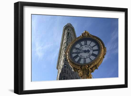 Flatiron and Clock-Robert Goldwitz-Framed Photographic Print