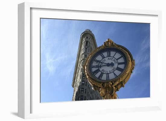 Flatiron and Clock-Robert Goldwitz-Framed Photographic Print