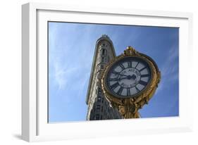 Flatiron and Clock-Robert Goldwitz-Framed Photographic Print