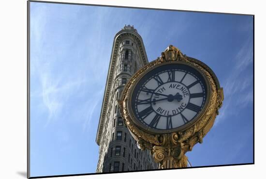 Flatiron and Clock-Robert Goldwitz-Mounted Photographic Print