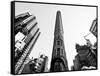 Flatiron Building, 5th Ave, Manhattan, New York, United States, Black and White Photography-Philippe Hugonnard-Framed Stretched Canvas