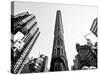 Flatiron Building, 5th Ave, Manhattan, New York, United States, Black and White Photography-Philippe Hugonnard-Stretched Canvas