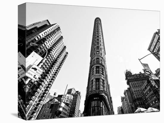 Flatiron Building, 5th Ave, Manhattan, New York, United States, Black and White Photography-Philippe Hugonnard-Stretched Canvas