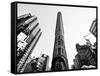 Flatiron Building, 5th Ave, Manhattan, New York, United States, Black and White Photography-Philippe Hugonnard-Framed Stretched Canvas