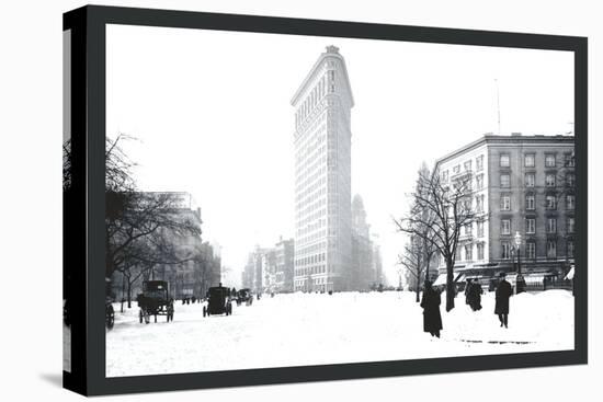 Flatiron Building After Snowstorm-William Henry Jackson-Stretched Canvas