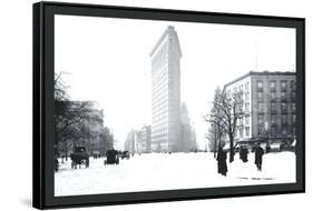 Flatiron Building After Snowstorm-William Henry Jackson-Framed Stretched Canvas