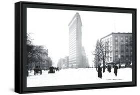 Flatiron Building After Snowstorm-William Henry Jackson-Framed Stretched Canvas