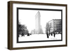 Flatiron Building After Snowstorm-William Henry Jackson-Framed Art Print