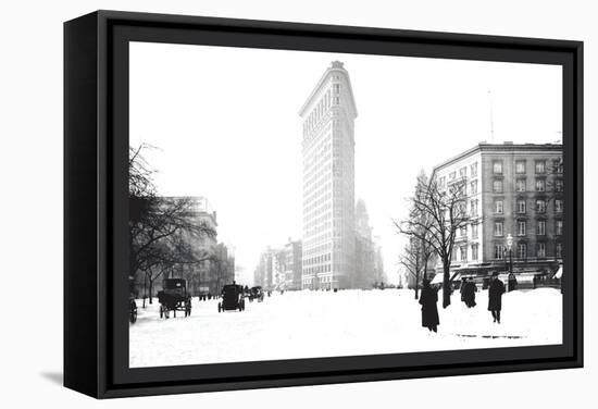 Flatiron Building After Snowstorm-William Henry Jackson-Framed Stretched Canvas