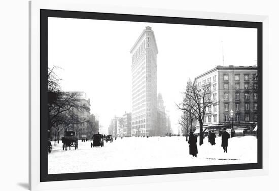 Flatiron Building After Snowstorm-William Henry Jackson-Framed Art Print