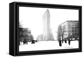 Flatiron Building After Snowstorm-William Henry Jackson-Framed Stretched Canvas