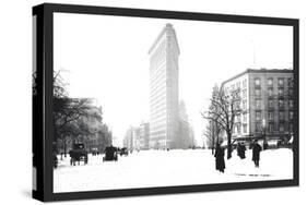 Flatiron Building After Snowstorm-William Henry Jackson-Stretched Canvas