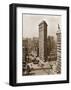 Flatiron Building, c.1912 (sepia)-null-Framed Art Print