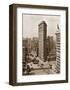 Flatiron Building, c.1912 (sepia)-null-Framed Art Print