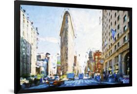 Flatiron Building III - In the Style of Oil Painting-Philippe Hugonnard-Framed Giclee Print