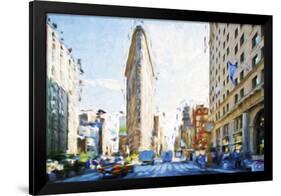 Flatiron Building III - In the Style of Oil Painting-Philippe Hugonnard-Framed Premium Giclee Print