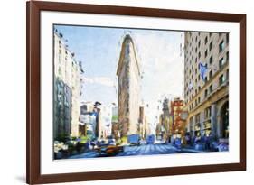 Flatiron Building III - In the Style of Oil Painting-Philippe Hugonnard-Framed Giclee Print