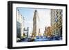 Flatiron Building III - In the Style of Oil Painting-Philippe Hugonnard-Framed Giclee Print