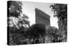 Flatiron Building in NYC Through Reflection in Fountain in Madison Sq. Park-null-Stretched Canvas