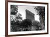 Flatiron Building in NYC Through Reflection in Fountain in Madison Sq. Park-null-Framed Photo