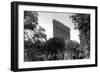 Flatiron Building in NYC Through Reflection in Fountain in Madison Sq. Park-null-Framed Photo