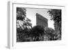 Flatiron Building in NYC Through Reflection in Fountain in Madison Sq. Park-null-Framed Photo