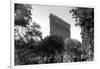 Flatiron Building in NYC Through Reflection in Fountain in Madison Sq. Park-null-Framed Photo