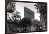 Flatiron Building in NYC Through Reflection in Fountain in Madison Sq. Park-null-Framed Photo