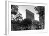 Flatiron Building in NYC Through Reflection in Fountain in Madison Sq. Park-null-Framed Photo