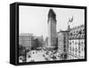 Flatiron Building under Construction-null-Framed Stretched Canvas