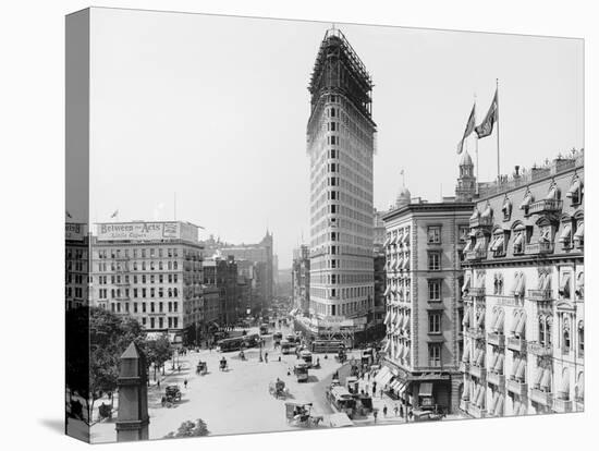 Flatiron Building under Construction-null-Stretched Canvas