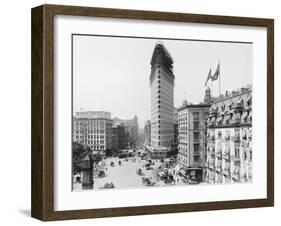 Flatiron Building under Construction-null-Framed Premium Photographic Print