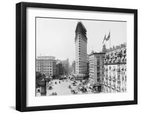 Flatiron Building under Construction-null-Framed Premium Photographic Print