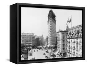 Flatiron Building under Construction-null-Framed Stretched Canvas