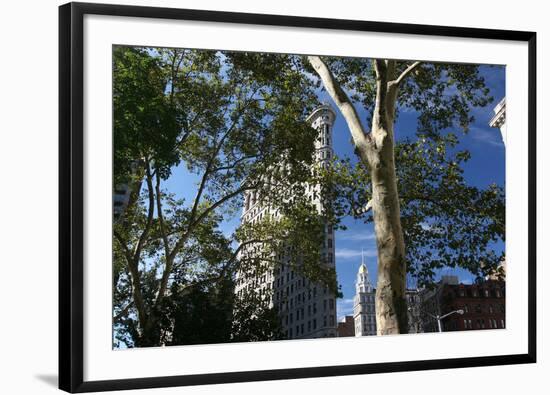 Flatiron Building with Trees-Robert Goldwitz-Framed Premium Photographic Print