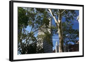 Flatiron Building with Trees-Robert Goldwitz-Framed Premium Photographic Print