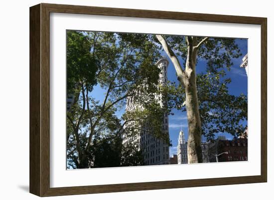 Flatiron Building with Trees-Robert Goldwitz-Framed Photographic Print