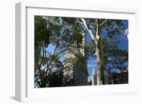 Flatiron Building with Trees-Robert Goldwitz-Framed Photographic Print