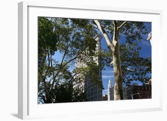 Flatiron Building with Trees-Robert Goldwitz-Framed Photographic Print