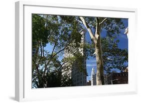 Flatiron Building with Trees-Robert Goldwitz-Framed Photographic Print