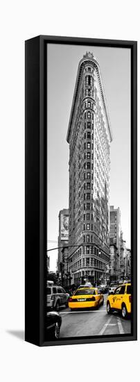 Flatiron Building with Yellow Cabs, Fifth Avenue, Broadway, Manhattan, New York-Philippe Hugonnard-Framed Stretched Canvas