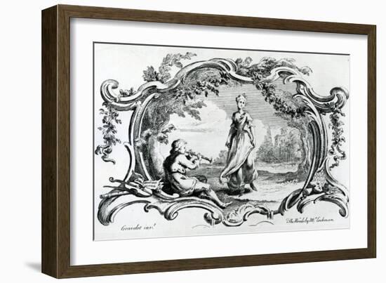 Flautist and Woman-Hubert Francois Gravelot-Framed Giclee Print