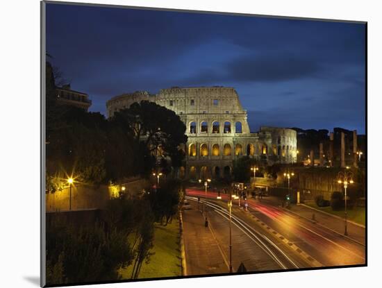 Flavian Amphitheatre or Coliseum at Night, 79-80 A.D. Rome, Italy-null-Mounted Art Print