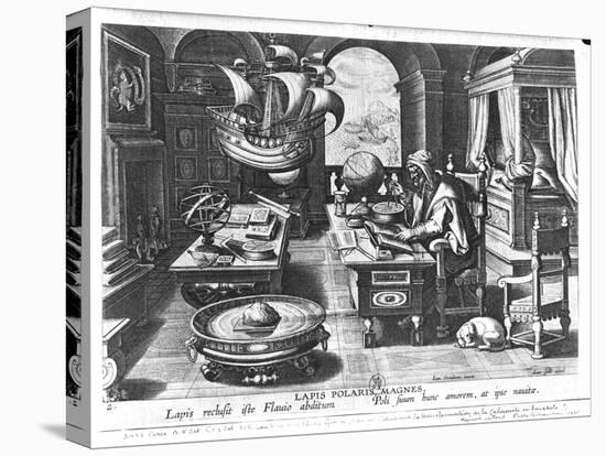 Flavio Gioia of Amalfi Discovering the Power of the Lodestone, Plate 3 from "Nova Reperta"-Jan van der Straet-Stretched Canvas